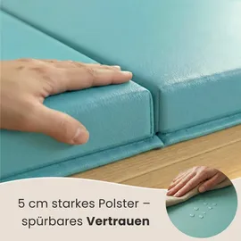 Eyepower 180x60 Klappbare Turnmatte für Zuhause - Gymnastikmatte Dicke 5cm - Weichbodenmatte Klappbar - Turnmatte Kinder Outdoor Sport Matratze Sportmatte Faltbar Fitness Matte Yogamatte Mint-Lila