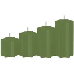 Kopschitz Kerzen 4er Set Sternkerzen abgestuft Grün Ø 6 cm