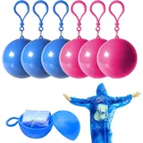 Regenponcho Durchsichtig, 6 Stück Bunt Regencape Regenponcho Einweg Notfall Rege