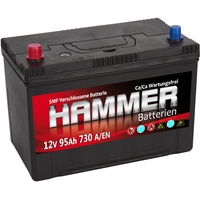 Autobatterie Hammer 12V 95Ah +Links Asia Starterbatterie ersetzt 90 92 100 Ah