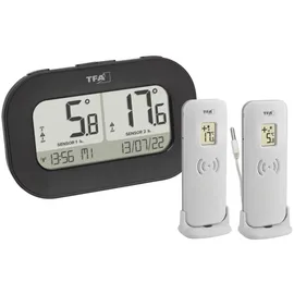 TFA DOUBLE-CHECK Funk-Thermometer digital Schwarz 30.3073.01