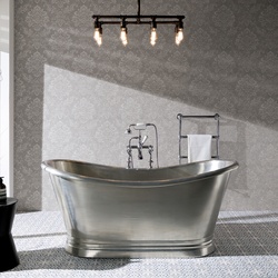 Traditionelle freistehende Badewanne aus Kupfer, in Zinn - Hudson Reed Sienna
