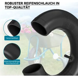 Wiltec Standard Schlauch für Reifen Größe 4,00-8, bis 160 kg Traglast, mit geradem Ventil TR13