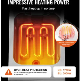 Vevor kommerzielle Fritteuse 3000 W 5,9 l Silber