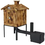 QLS Räucherofen 50x50x70 cm, Räucherkammer Holz Imprägniert Räucherschrank Garten
