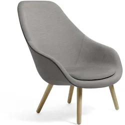 HAY - About A Lounge Chair, High / AAL 92, Remix hellgrau mit Sitzkissen (123)