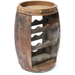 DanDiBo Weinregal Holz Klein Weinfass Flaschenständer Flaschenregal 1555 50 cm Regal Fass Holzfass