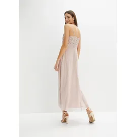 bonprix Trägerkleid mit Paillettenstickerei, rosa Gr.42, Abendkleid mit Tüllrock, und Paillettenstickerei im Oberteil