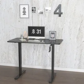 HJH Office Schreibtisch Stand CR Schwarz Computertisch manuell verstellbar