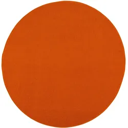 Teppich »Uni«, rund, 13 mm Höhe, robuster Kurzflorteppich, große Farbauswahl, 18632247-0 orange 13 mm