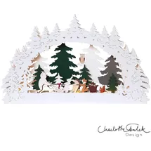 Star Trading Weihnachtsbeleuchtung, Kerzenleuchter Forest Friends', Batterie, Tiermotive, Holz