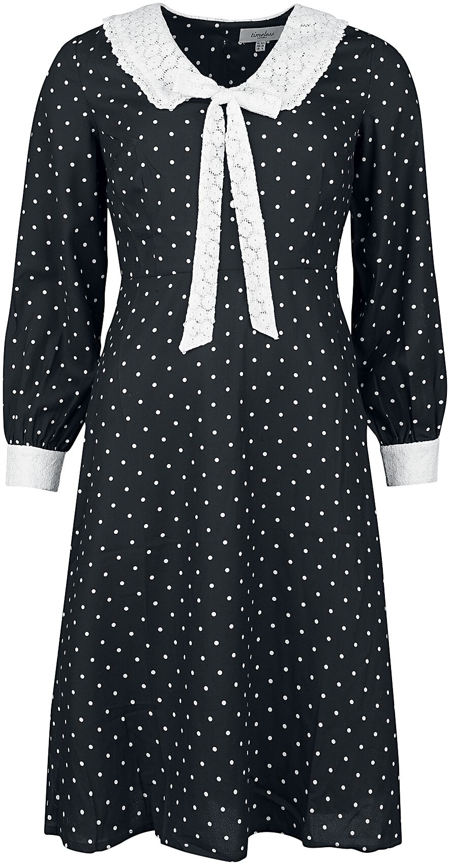Timeless London - Rockabilly Kleid knielang - Bow Front Dress - XS bis L - für Damen - Größe S - schwarz/weiß - S