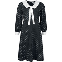 Timeless London - Rockabilly Kleid knielang - Bow Front Dress - XS bis L - für Damen - Größe S - schwarz/weiß - S