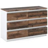 OEM Weiße Vintage-kommode Mit 6 Schubladen, 100 Cm, Tv-ständer, Sideboard, Kleiderschrank, Wohnzimmer