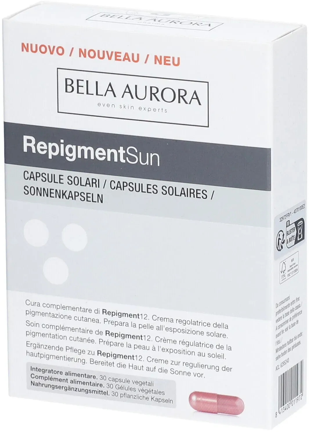 BELLA AURORA REPIGMENTSUN CAPS 30 capsule(s)