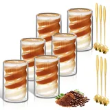 LISDATKE Doppelwandig Latte Macchiato Gläser 400ml 6er Set Kaffeegläser Thermogläser mit 6 Löffeln Cappuccino Gläser Doppelwandig aus Borosilikatglas