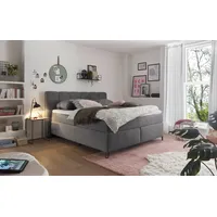 Set One by Musterring Boxspringbett "Fairfield", grau (dunkelgrau), B:204cm