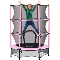 Homcom Kindertrampolin Ø140 cm, Trampolin mit Sicherheitsnetz, Randabdeckung, Gartentrampolin