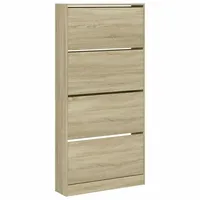 VidaXL Schuhschrank mit 4 Klappen Sonoma-Eiche 80x21x163,5 cm