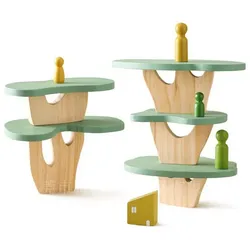 yozhiqu Lernspielzeug Kreatives Wald-Baumspielzeug aus Holz, Stapelbares Waldspielzeug aus Holz für Kleinkinder im Vorschulalter