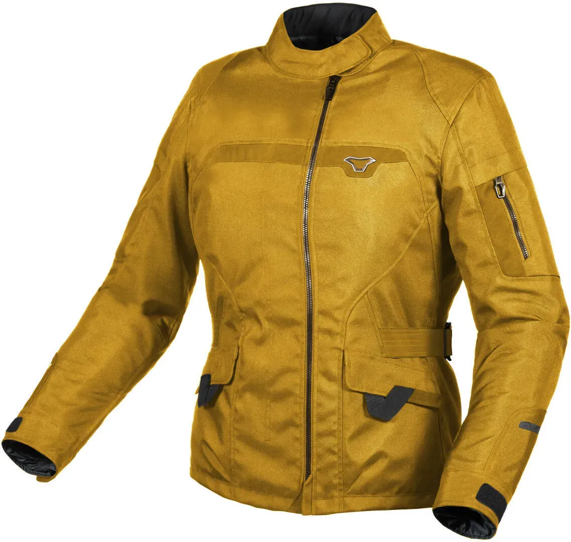 Macna Evora waterdichte dames motorfiets textiel jas, geel, M Voorvrouw