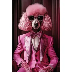 Glasbild PINK PUDEL - pink