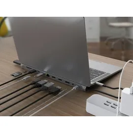 Conceptronic DONN17G 12-in-1 USB 3.2 Gen 1 Dockingstation, HDMI, DP, Card-Reader
