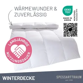 SPESSARTTRAUM Daunenbettdecke + 3-Kammer-Kopfkissen SPESSARTTRAUM "Exklusiv, 2-tlg, hergestellt in Deutschland, made in Germany, Set", weiß, B/L: 135cm x 200cm Anzahl Teile 1, B/L: 80cm x 80cm Anzahl Teile 1, Bezug: Baumwolle Füllung: Entendaune/-feder, polarwarm,