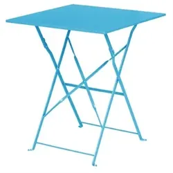 Gastro Bolero Terrassentisch 600x600 mm, Stahl azurblau, klappbar