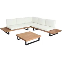 Mendler Garten-Garnitur HWC-H54, Garnitur Sitzgruppe Lounge-Set, Spun Poly Akazie