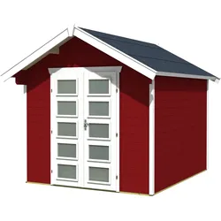 Gartenhaus SKANHOLZ "Hengelo", rot (schwedenrot), Fußboden im Gartenhaus, Gartenhäuser
