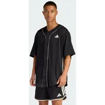 adidas STADIUM MESH BASEBALLSHIRT - Black / Crystal Linen / Off White - L