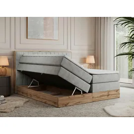 MKS Boxspringbett 160 x 200 cm H4 Hellgrau