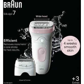 Braun Silk-épil 7 7-030 Weiß/Flamingorosa