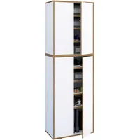 VCM Salia 60 x 183 x 33 cm 9 Fächer 4 Drehtüren / weiß