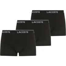 Lacoste Boxershorts unifarben Schwarz / Weiß S 3er Pack