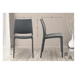 CLP Maya Gartenstuhl 44 x 44 x 81 cm grau 4 St.