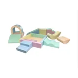 IGLUSoftplay IGLU Party Set in verschiedenen Farben, Schaumstoffmodule mit Rutsche Spielbauklötze, Altersempfehlung 1–7 Jahre, Hergestellt in Lettland (EU), USA
