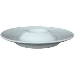 Eierbecher VAN WELL "Trend", weiß, B:13cm H:3cm, Porzellan, Eierbecher, mit Ablage, spülmaschinenfest und mikrowellengeeignet, Porzellan