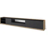 SKRAUT HOME Lowboard 310x50x37 cm Schwarz Eiche Holzwerkstoff