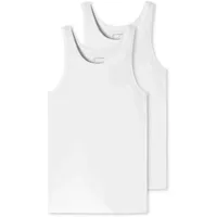 SCHIESSER Herren 2 Pack Unterhemd Ohne Arm - 95/5 Organic Unterwäsche, Weiss_176038, S EU