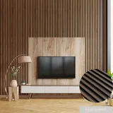 Proviston - 3D Wandpaneele Set Polystyrol 120 x 2700 mm Eiche Dunkel Akustikpaneele 9 St.