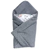 TupTam Baby Winter Einschlagdecke für Babyschale Wattiert Minky Baumwolle Universal, Farbe: Grau/Fuchs mint, Größe: Einheitsgröße