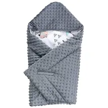 TupTam Baby Winter Einschlagdecke für Babyschale Wattiert Minky Baumwolle Universal, Farbe: Grau/Fuchs mint, Größe: Einheitsgröße