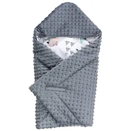 TupTam Baby Winter Einschlagdecke für Babyschale Wattiert Minky Baumwolle Universal, Farbe: Grau/Fuchs mint, Größe: Einheitsgröße
