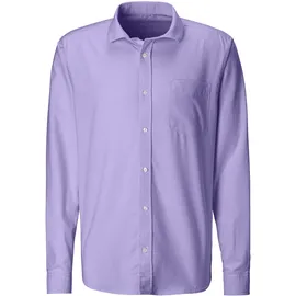 H.I.S. Langarmhemd H.I.S, Herren, Gr. L (41/42), N-Gr, lila, Web, Obermaterial: 100% Baumwolle, unifarben, regular fit, Rundhals, Manschette, Hemden, mit Kentkragen, Oxford-Qualität aus reiner Baumwolle