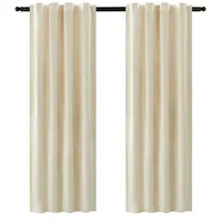 Woltu Verdunklungsgardine mit Kräuselband (2 Stück) beige 140x270 cm