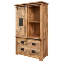 Massivmoebel24 Schrank Mango 90x45x150 natur lackiert RAILWAY #113