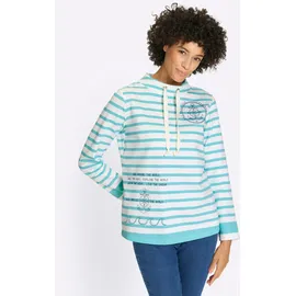 Classic Basics Sweatshirt Geringelt Aquamarin/Ecru 48