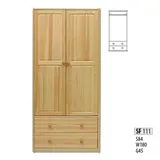 JVmoebel Kleiderschrank Kiefer Massivholz Schrank für das Schlafzimmer in Naturoptik Made in Europa beige